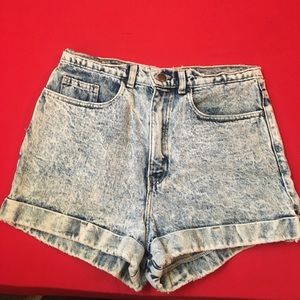 American Apparel / Acid wash high waisted shorts